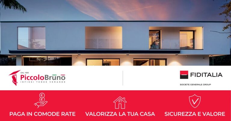 Finanziamento infissi con Fiditalia: villa con ampi serramenti e i tre vantaggi della promozione — Piccolo Bruno